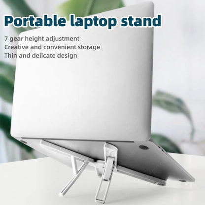 Foldable Laptop & Tablet Stand - Ergonomic Adjustable Cooling Holder with Hollow Heat Dissipation Design