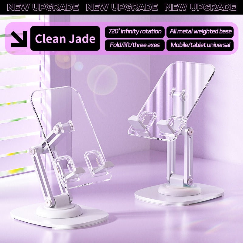 Transparent Acrylic Desktop Phone Stand - Dual-Arm Triaxial Adjustable Holder