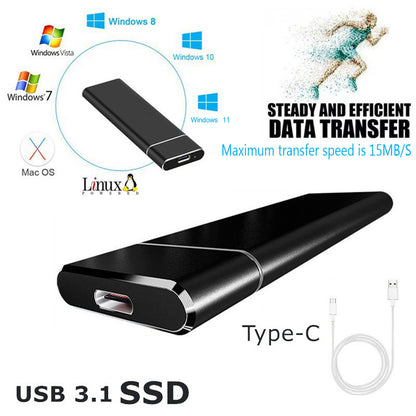 High-Capacity External M.2 SSD Stick - High-Speed USB Type-C Portable Solid State Drive