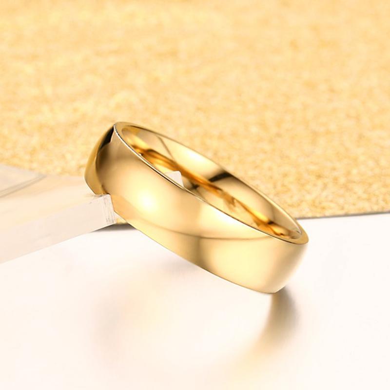 Vnox 6mm Classic Plain Polished Wedding Ring / Simple Comfort Fit Stainless Steel Band for Men and Women