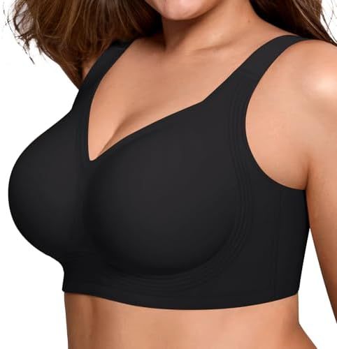 Non-Wire Full Coverage Comfort Bra - Seamless Push-Up Top for Large Bust