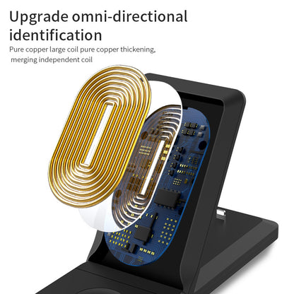 3-in-1 Foldable 15W Fast Wireless Charging Stand for iPhone, Apple Watch & AirPods