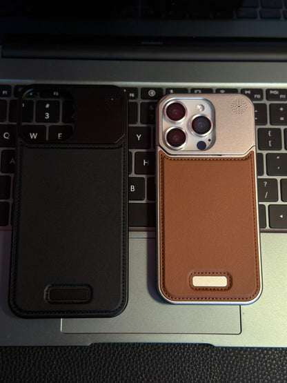 Luxury Leather Frameless Metal Aromatherapy Magnetic Case for iPhone - Premium Heat Dissipation Cover