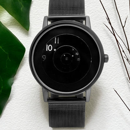 Trendy Pointerless Concept Watch with Stainless Steel Mesh Strap