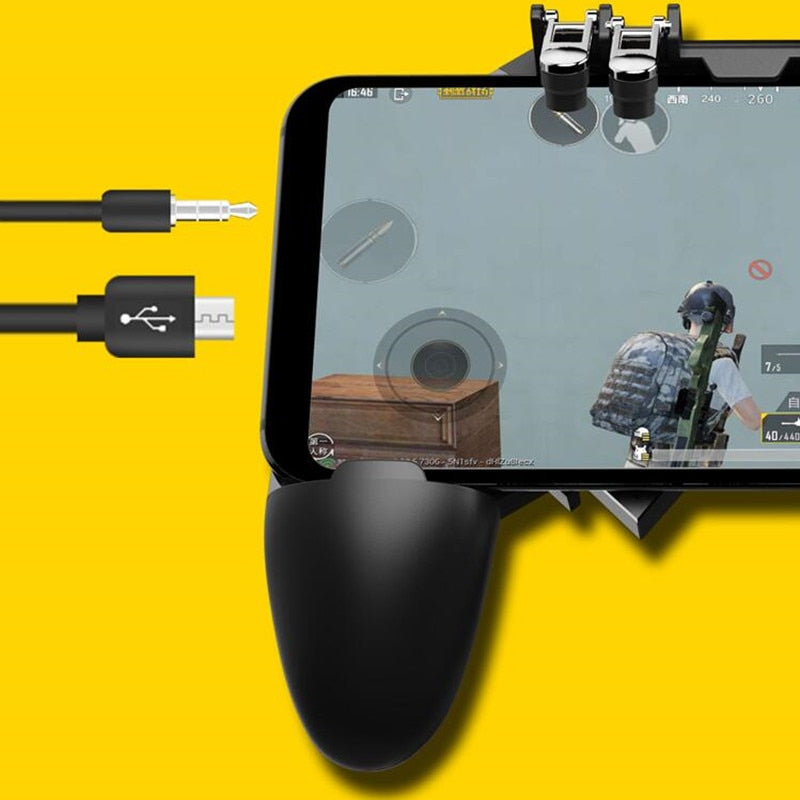 AK66 Mobile Game Controller - PUBG Shooter Fire Button Gamepad with Metal Triggers