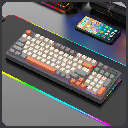 XUNFOX K85 Wired Mechanical Keyboard - Hot-Swappable Esports Gaming & Office Keyboard with Illuminated USB
