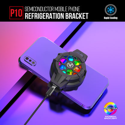 Extreme Wind Cooling Gaming Phone Radiator - RGB Back Clip Semiconductor Cooler with High-Speed Fan