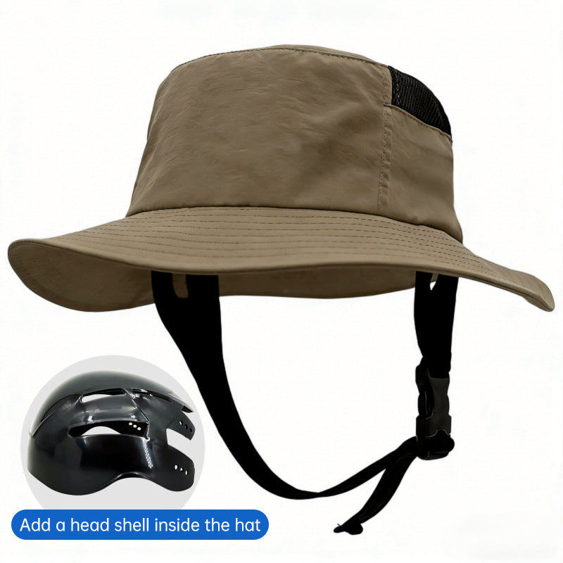 Breathable Outdoor Safety Bucket Hat with Hard Inner Shell - Detachable Cycling Protection Cap