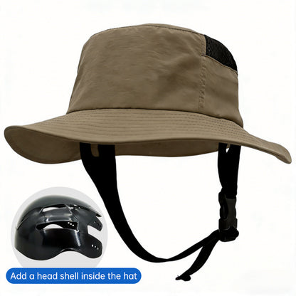 Breathable Outdoor Safety Bucket Hat with Hard Inner Shell - Detachable Cycling Protection Cap
