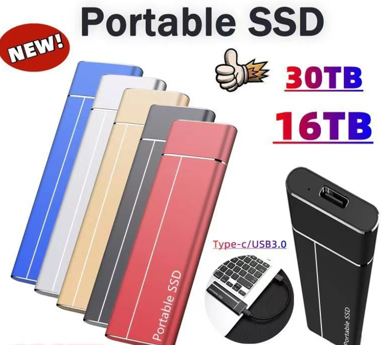 External Portable SSD - High-Speed USB Data Transfer Solid State Drive for Computer Storage