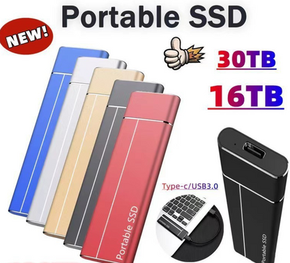 External Portable SSD - High-Speed USB Data Transfer Solid State Drive for Computer Storage