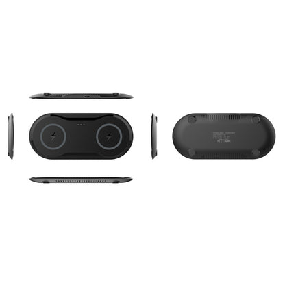 Dual 2-in-1 Fast Wireless Charger Pad 10W for Two Phones / AirPods - Double Charging Mat