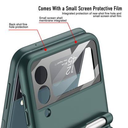 Premium Magnetic Suction Phone Case for Samsung Z Flip 3 - Full Body Folding Screen Cover with Pen Slot & Stylus