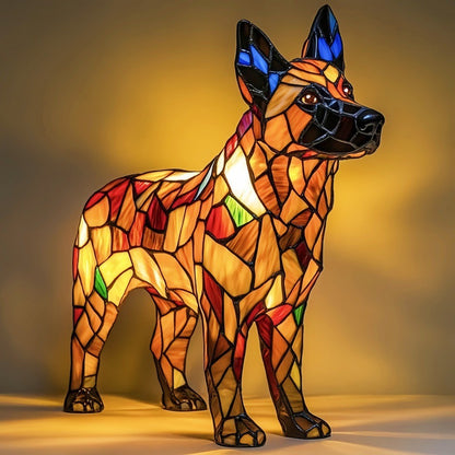 Animal Resin LED Night Light | Cute Tiffany Style Cat Bedside Lamp for Living Rooms and Bedrooms
