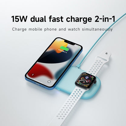Ultra-Thin 2-in-1 Wireless Charging Pad - Dual Fast Charging Station for iPhone & Apple Watch
