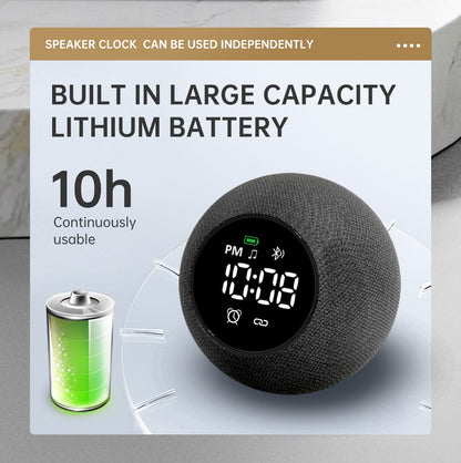 6-in-1 Wireless Charging Desk Station - Bluetooth Speaker, Digital Alarm Clock & Multi-Device Fast Charger