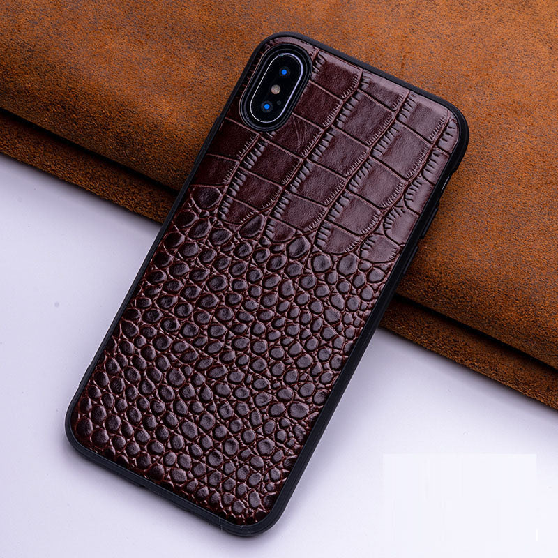 Luxury Crocodile Pattern Genuine Leather Phone Case for iPhone 14 13 12 11 Pro Max - Premium Slim Back Cover