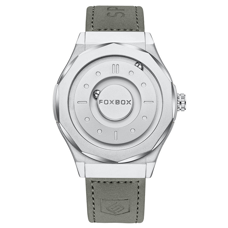 FOXBOX Men's High-Tech Magnetic Levitation Concept Watch (All Black)