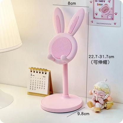 Cute Bunny Rabbit Desktop Phone Stand - Adjustable Height Mobile & Tablet Holder