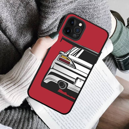 JDM Anime Sports Car Phone Case - Illustrated Racing Car Cover for iPhone 15 Series