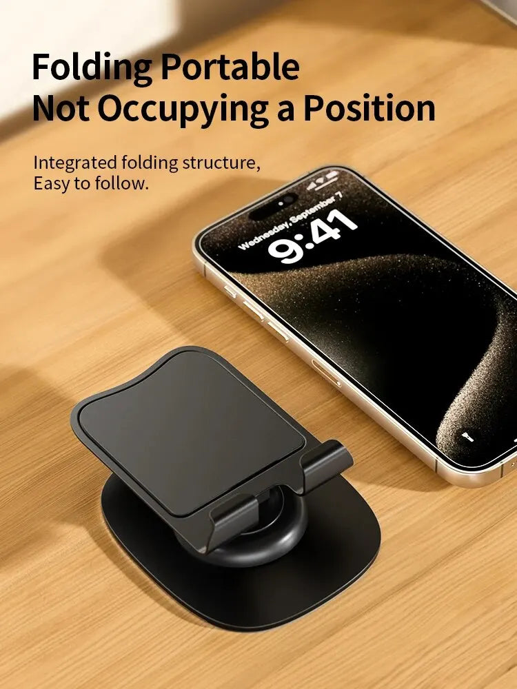 360° Rotating Aluminum Phone & Tablet Stand - Multi-Function Folding Lazy Desktop Support