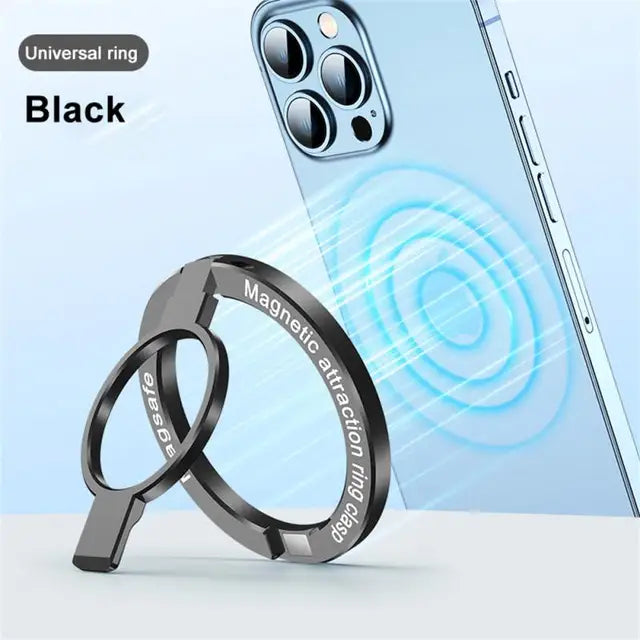 Magnetic Finger Ring Stand Holder Grip for iPhone 15 14 13 12 Pro Max - Zinc Alloy Non-Adhesive MagSafe Kickstand