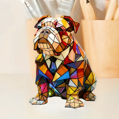 Animal Resin LED Night Light | Cute Tiffany Style Cat Bedside Lamp for Living Rooms and Bedrooms