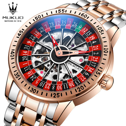 Luxury Gamble Plate Mechanical Men's Watch - Waterproof Luminous Trendy Sports Watch