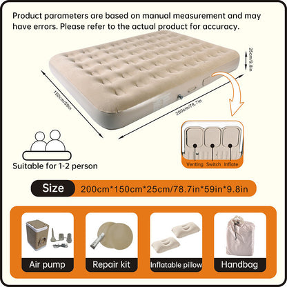 One-Touch Self-Inflating Air Mattress with Built-in Pump - Portable Camping Air Bed