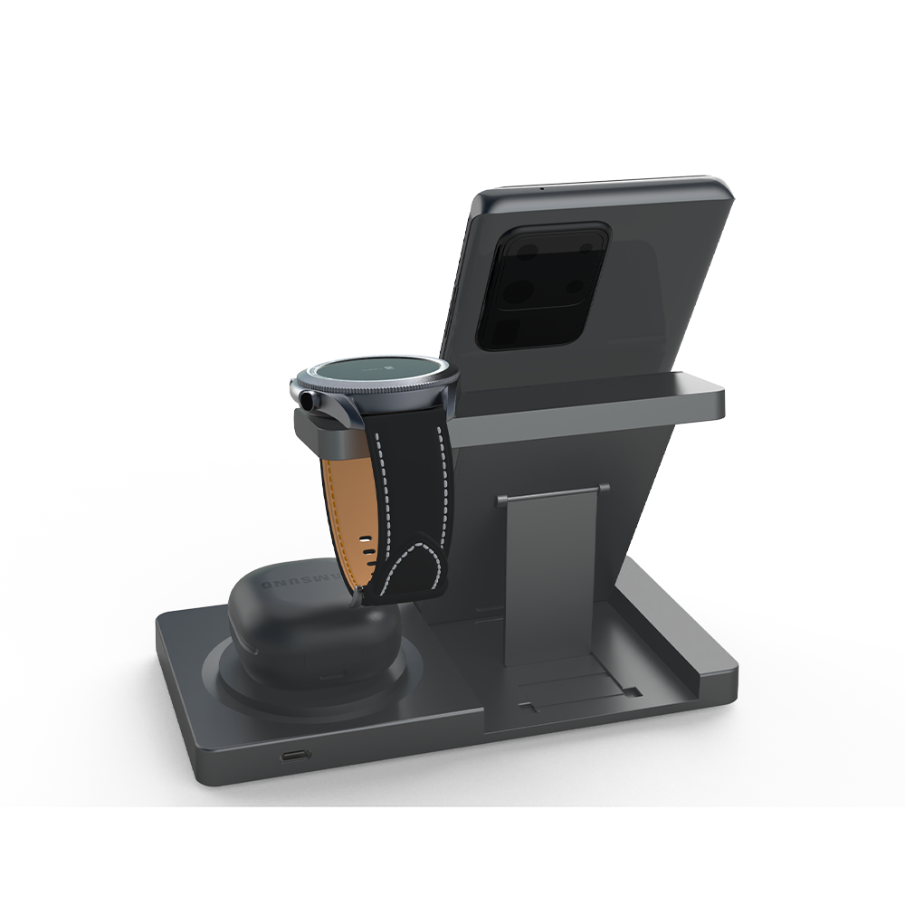 Portable 5-in-1 Wireless Charger Stand - Multi-Device Charging Dock for Apple & Samsung Devices