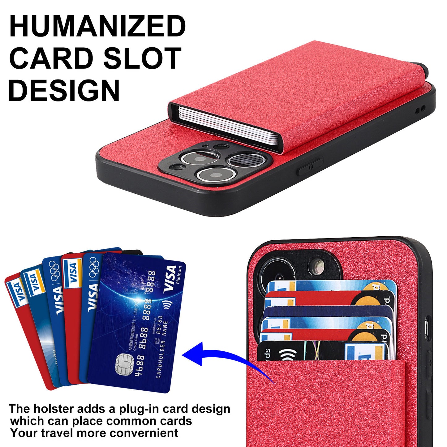 Aluminum Alloy Sliding Card Holder Wallet Case for iPhone 14 Pro Max 13 12 11 - Metal Back Cover