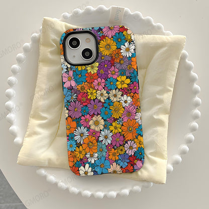 Vintage Floral Oil Painting Hard Phone Case for iPhone 16 15 14 13 Pro Max
