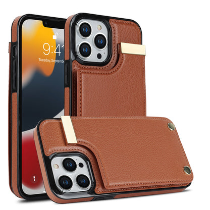 Multi-Card Accordion Leather Wallet Phone Case for iPhone 15 14 Pro Max - Kickstand Back Cover