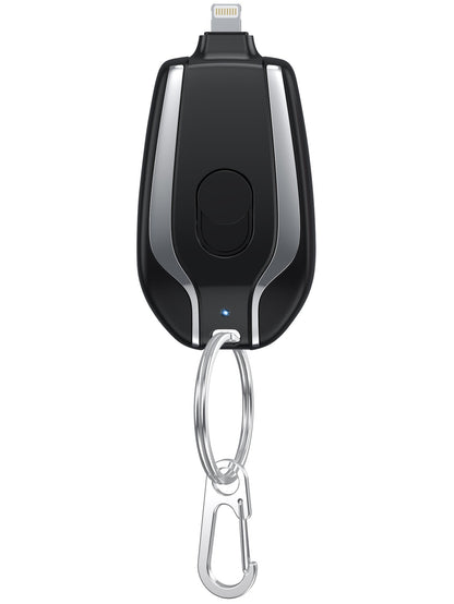 Mini Keychain Power Bank 1500mAh - Portable Ultra-Compact Emergency Battery Charger with Carabiner Clip
