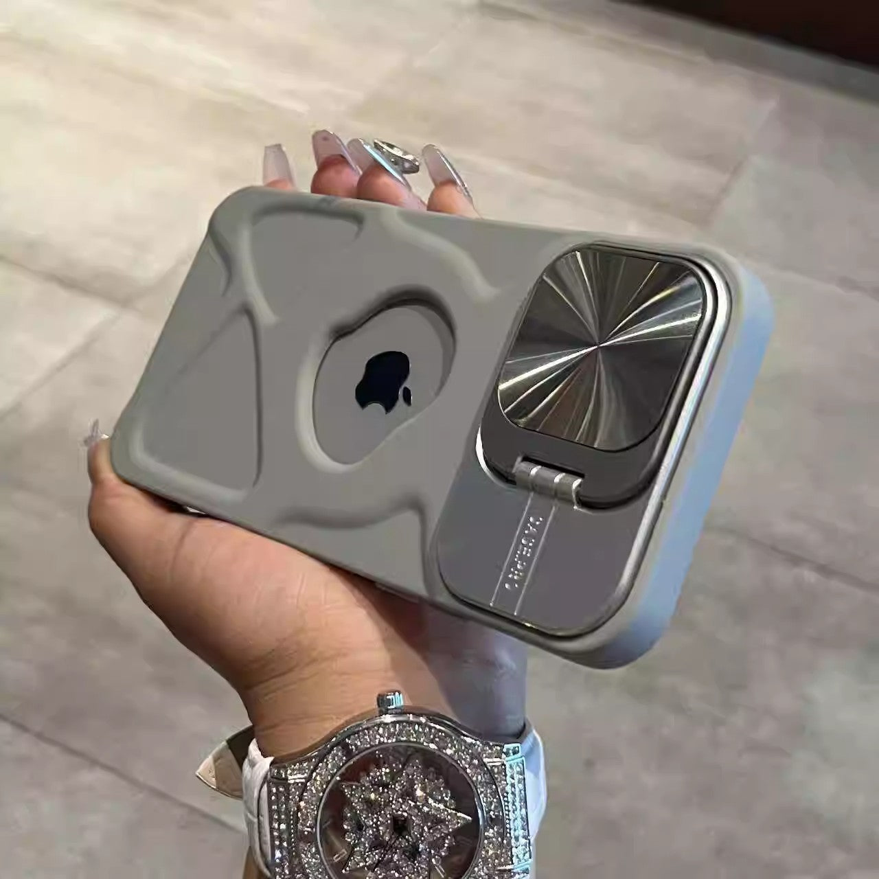 Magnetic Lens Holder Phone Case - Protective Stand Cover with Camera Protection for iPhone
