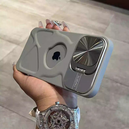 Magnetic Lens Holder Phone Case - Protective Stand Cover with Camera Protection for iPhone