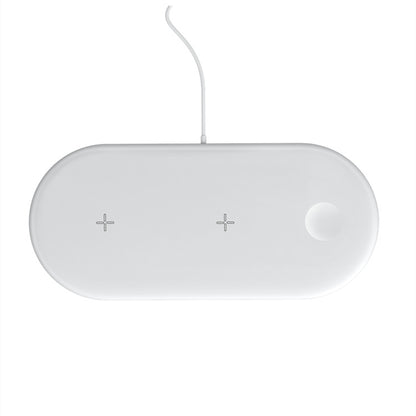 3-in-1 Fast Wireless Charging Pad 10W for iPhone, Apple Watch & AirPods - Oval Charging Mat