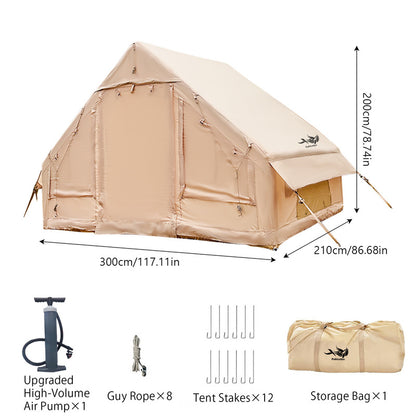Outdoor Inflatable Air Tent with Extension Canopy - Breathable Mesh House Tent with Air Pump