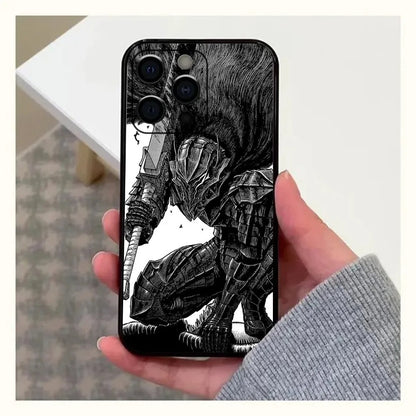 Anime Berserk Guts Black Swordsman Phone Case - Shockproof Soft TPU Protective Cover for iPhone