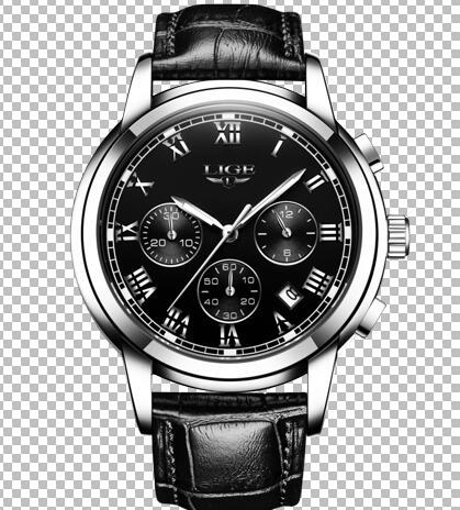 LIGE Casual Fashion Luminous Quartz Watch with Brown Leather Strap