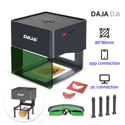 DAJA DJ6 Mini Portable Laser Engraver - Wireless Bluetooth CNC Engraving Machine