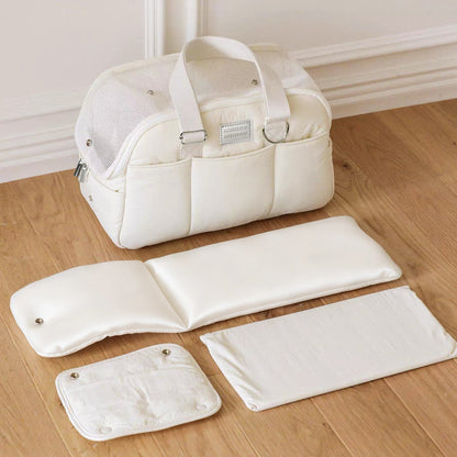 Winter Warm Soft-Sided Cat Carrier Bag - Portable Breathable Shoulder Pet Tote with Mat
