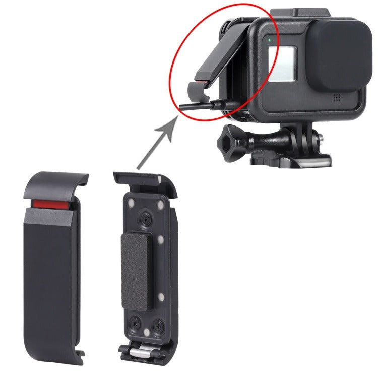 Metal Battery Side Door Cover for GoPro HERO8 Black - Removable Battery Lid Replacement Accessories