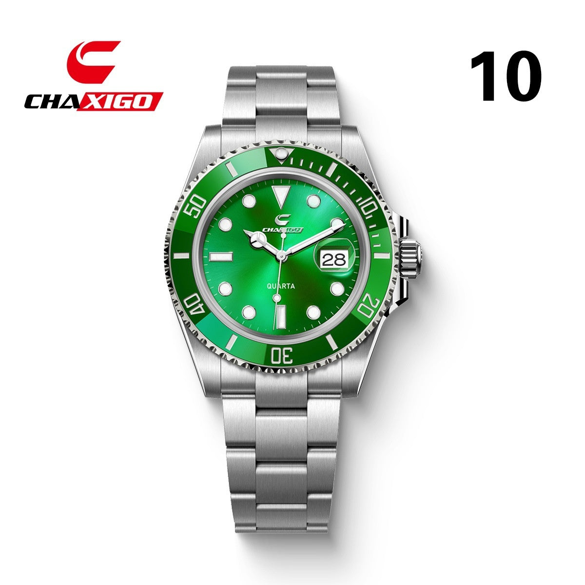 CHAXIGO Luxury Men's Quartz Watch - Submariner Style Waterproof Alloy Wristwatch