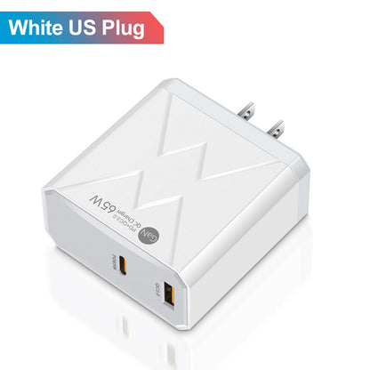 65W Gallium Nitride PD Fast Wall Charger - High-Speed Type-C Power Adapter for Smartphones & Laptops