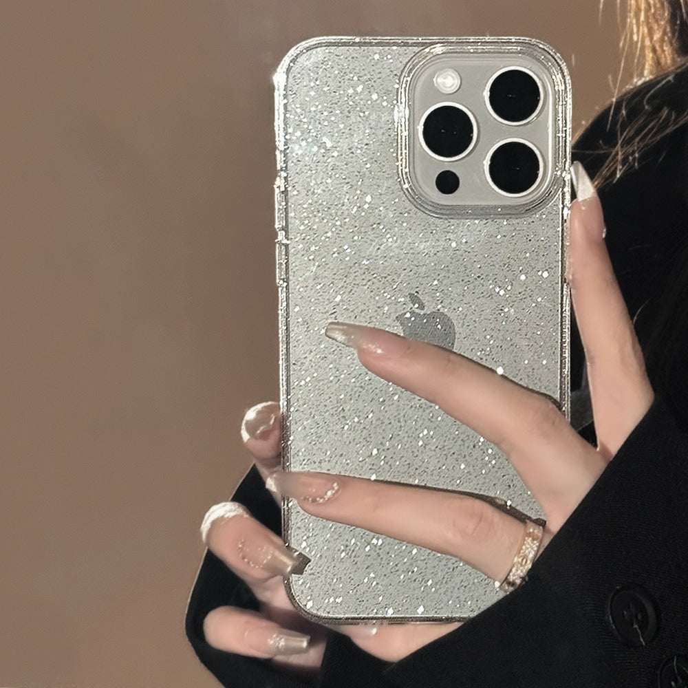 Luxury Sparkling Transparent Glitter Phone Case for iPhone 15 14 13 12 11 Pro Max - Clear Bling Soft Cover