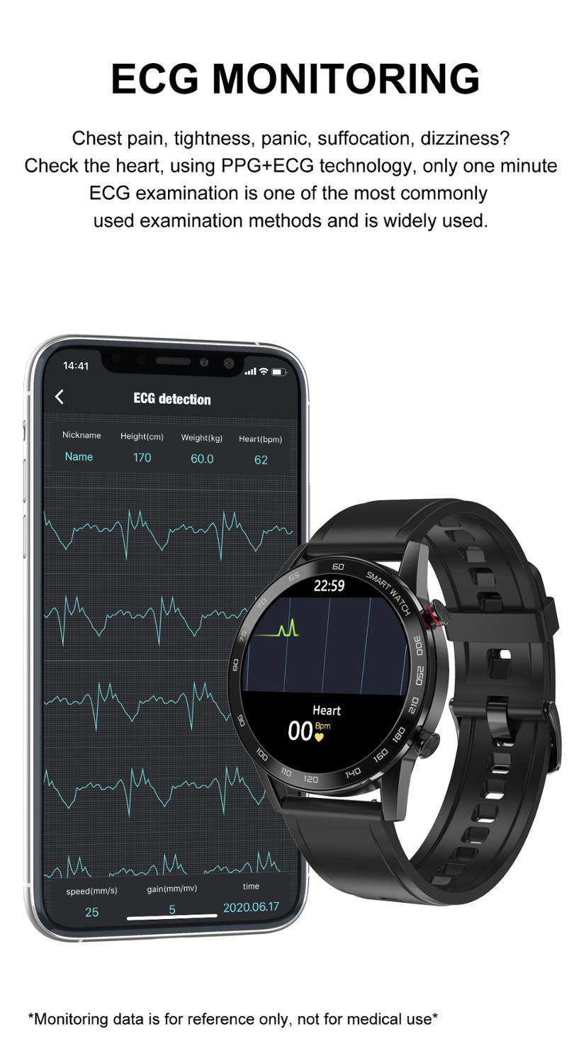 ECG & Heart Rate Smart Watch - Bluetooth Calling Fitness Bracelet for Men and Women