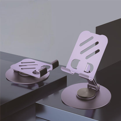 360 Rotating Aluminum Alloy Desktop Phone Stand - Foldable Metal Stand Holder for Smartphones & Tablets
