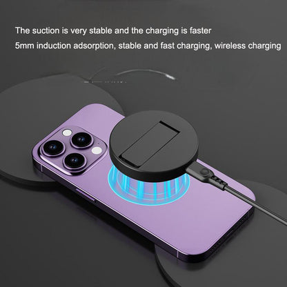 15W Magnetic Wireless Fast Charger Pad with Foldable Stand for iPhone 16 15 14 13 12 Series