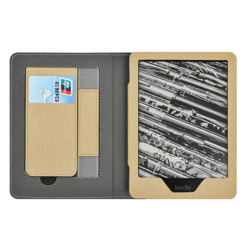 Cloth Texture Folio Case with Hand Strap & Stand for Kindle Paperwhite 5 (11th Gen 6.8") - Card Holder Cover